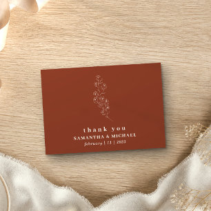 Flower Boho Terracotta Indie weds thank you Invitation