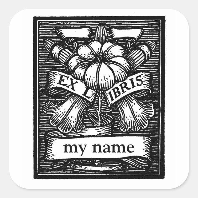 Flower Bookplate Stickers (Front)