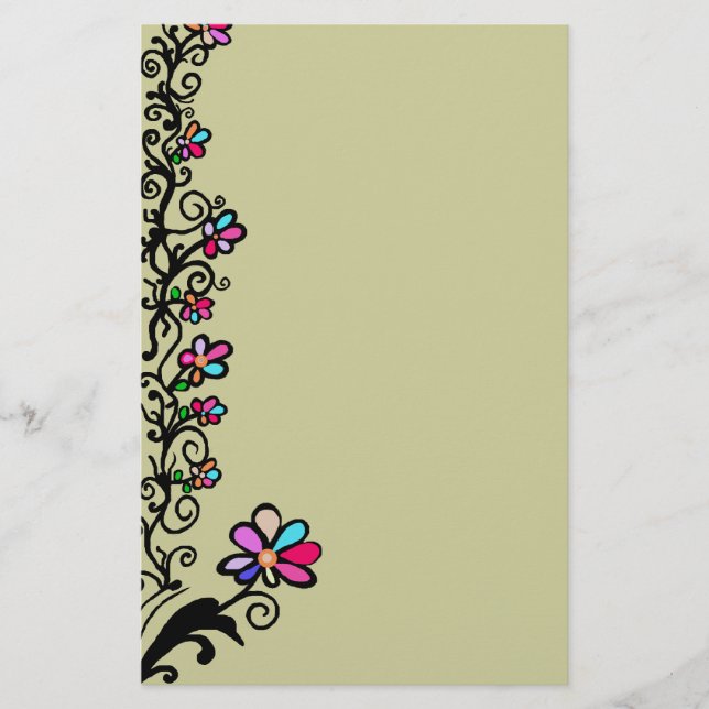 Flower Border Stationery (Front)