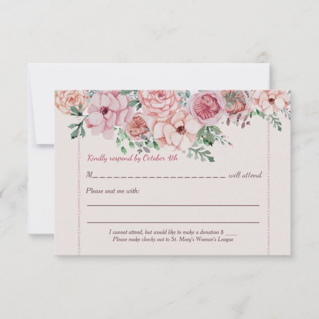 Flower Borders RSVP Card (Front)