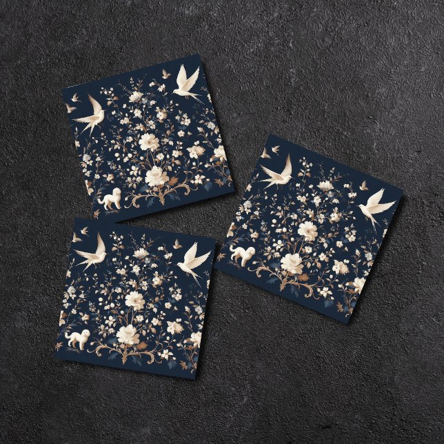 flower botanical blue tile (Creator Uploaded)