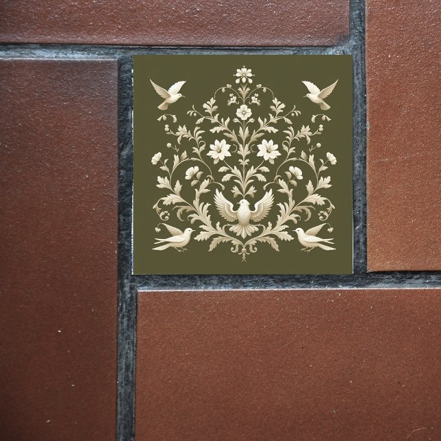 flower botanical green tile (Creator Uploaded)