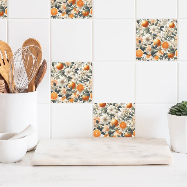 flower botanical oranges tile (Creator Uploaded)