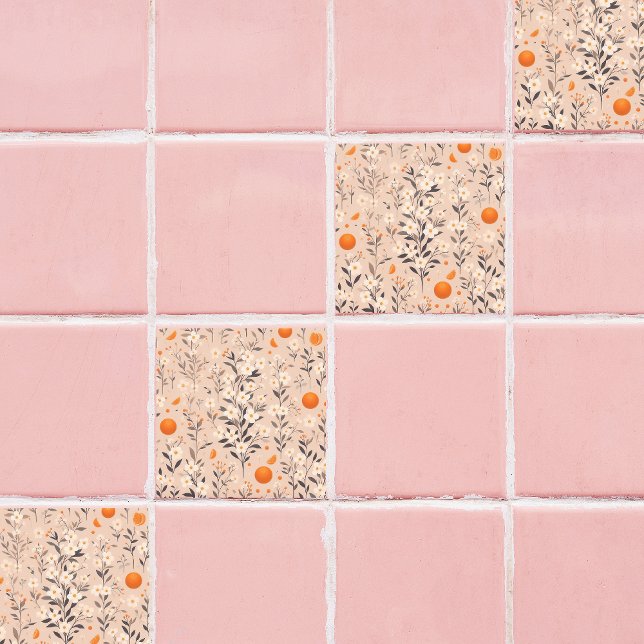 flower botanical oranges tile (Creator Uploaded)