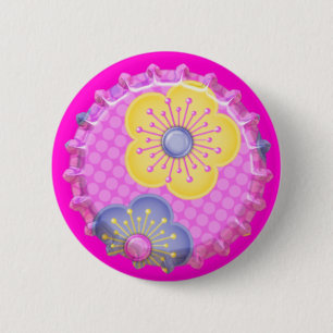 Flower Bottle Cap Backpack Hat Button Pin