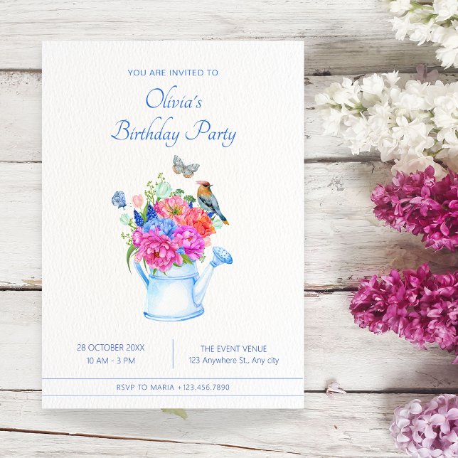 flower bouquet aesthetic birthday invitation (Creator Uploaded)