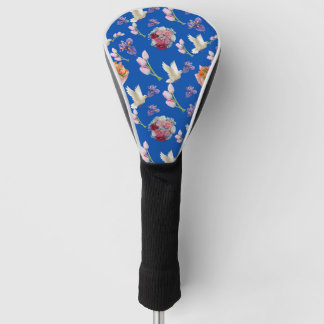 Flower bouquet and flying white dove golf head cover
