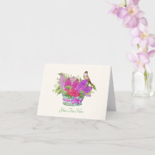 Flower bouquet bird  card