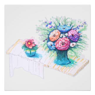 Flower bouquet colourful and vibrant photo print