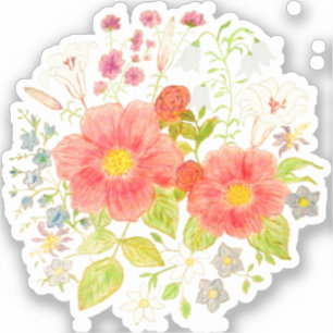 Flower Bouquet Custom Cut Sticker 