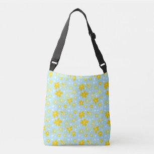 Flower Bouquet Daisy Meadow Sky Yellow White Crossbody Bag