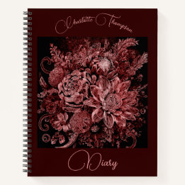 Flower bouquet engraved - Diary Notebook