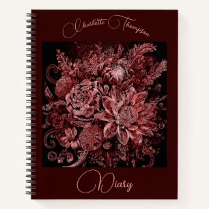 Flower bouquet engraved - Diary Notebook