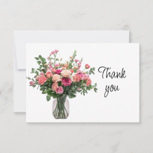 Flower Bouquet  Event Volunteer Thank You Card