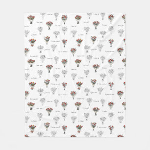 Flower Bouquet Fleece Blanket
