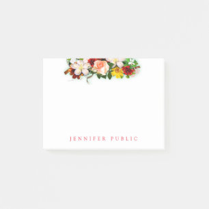 Flower Bouquet Floral Template Colourful Watercolo Post-it Notes