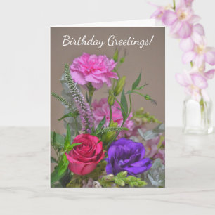 Flower Bouquet Garden Art Birthday Card