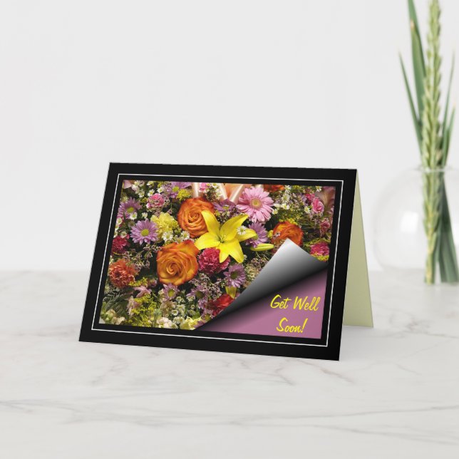 Flower Bouquet Get Well Card (Front)