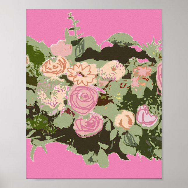 Flower Bouquet in Vase Painting Art Poster (Front)