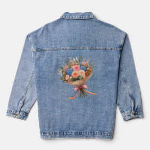 Flower bouquet lgbt denim jacket