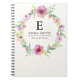 Flower Bouquet monogram Personalised Notebook