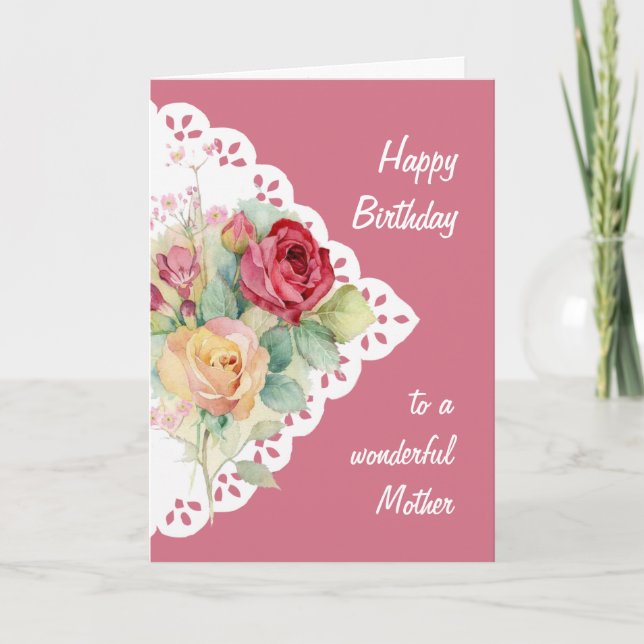  Flower Bouquet Mother Birthday Card (Front)