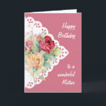 Flower Bouquet Mother Birthday Card<br><div class="desc">Vintage Flower Bouquet for your Mother Birthday  inside verse includes May you be showered with God's love and joy on your special day and every day</div>
