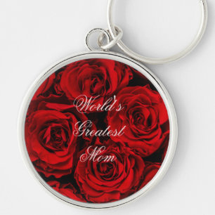 Flower Bouquet of Red Roses Floral Keychain