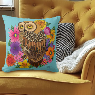 Flower Bouquet Owl Cushion