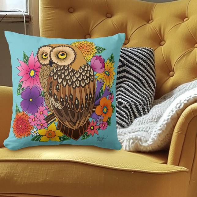Flower Bouquet Owl Cushion (Creator Uploaded)