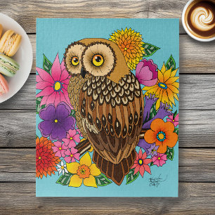 Flower Bouquet Owl Jigsaw Puzzle