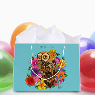 Flower Bouquet Owl Large Gift Bag