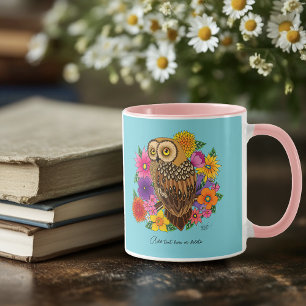 Flower Bouquet Owl Mug