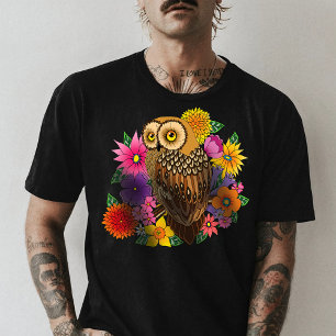 Flower Bouquet Owl T-Shirt