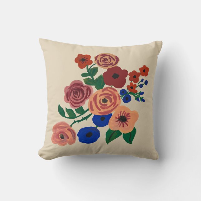Flower Bouquet Painting Cushion (Front)