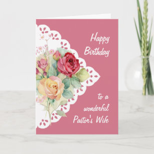  Flower Bouquet Pastor's Wife Birthday Card