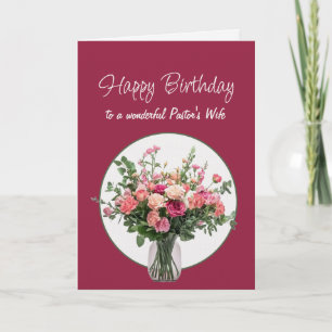 Flower Bouquet Pastor's Wife Birthday Card