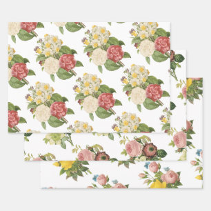 Flower Bouquet Pattern Wrapping Paper Sheet