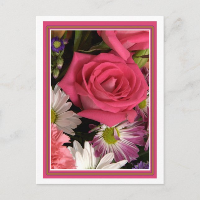Flower Bouquet Pink Postcard (Front)