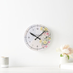 flower bouquet round clock