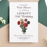 Flower Bouquet Shower by Mail 70th Birthday Invitation<br><div class="desc">This beautiful floral bouquet card shower by mail birthday invitation is a cheerful and meaningful way to celebrate a woman’s milestone 70th birthday without throwing a traditional party. The front features a classy invitation layout framed by vibrant watercolor flowers, perfect for a spring or summer birthday. On the back is...</div>