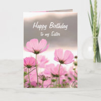 Flower Bouquet Sister Christian Birthday Card