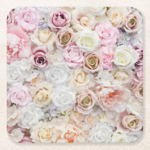 Flower Bouquet Square Paper Coaster
