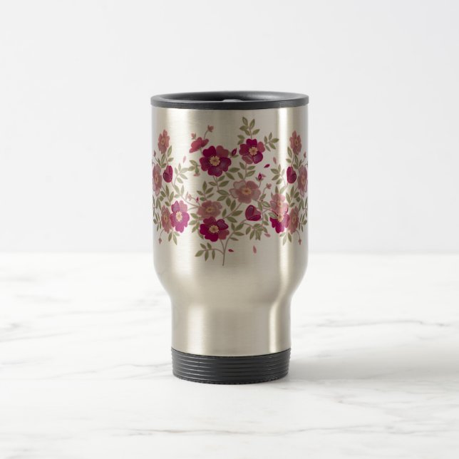 Flower Bouquet Stainless Steel Safety Mug (Center)