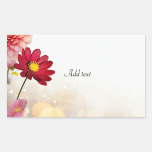 Flower Bouquet TEMPLATE, Rectangular Sticker