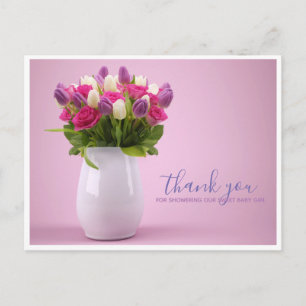Flower Bouquet Thank You Baby Shower Postcard