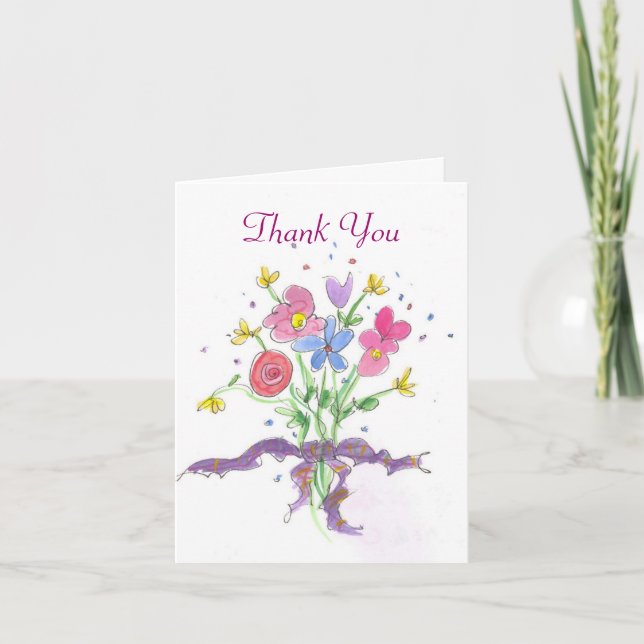 Flower Bouquet Thank You Card (Front)