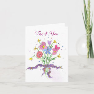 Flower Bouquet Thank You Card