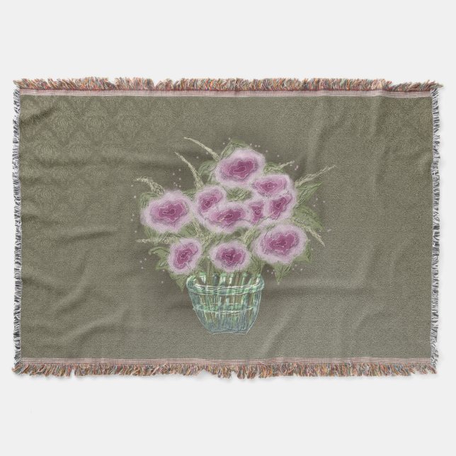 Flower Bouquet - Throw Blanket (Front)