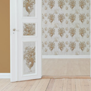 Flower Bouquet Vintage Gold Script Decoupage Tissue Paper